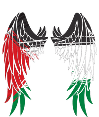 Palestine Flag Dad On Back Side Palestinian Angel Wings T-Shirt