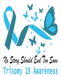 Trisomy 18 Awareness Butterfly Support Light Blue Ribbon Flat Bill Trucker Hat