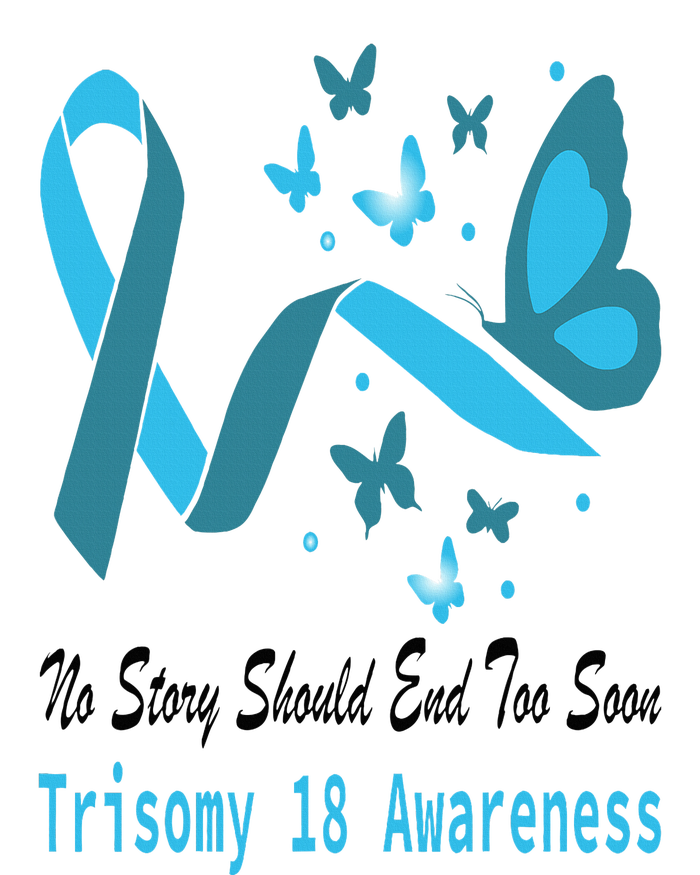 Trisomy 18 Awareness Butterfly Support Light Blue Ribbon Flat Bill Trucker Hat