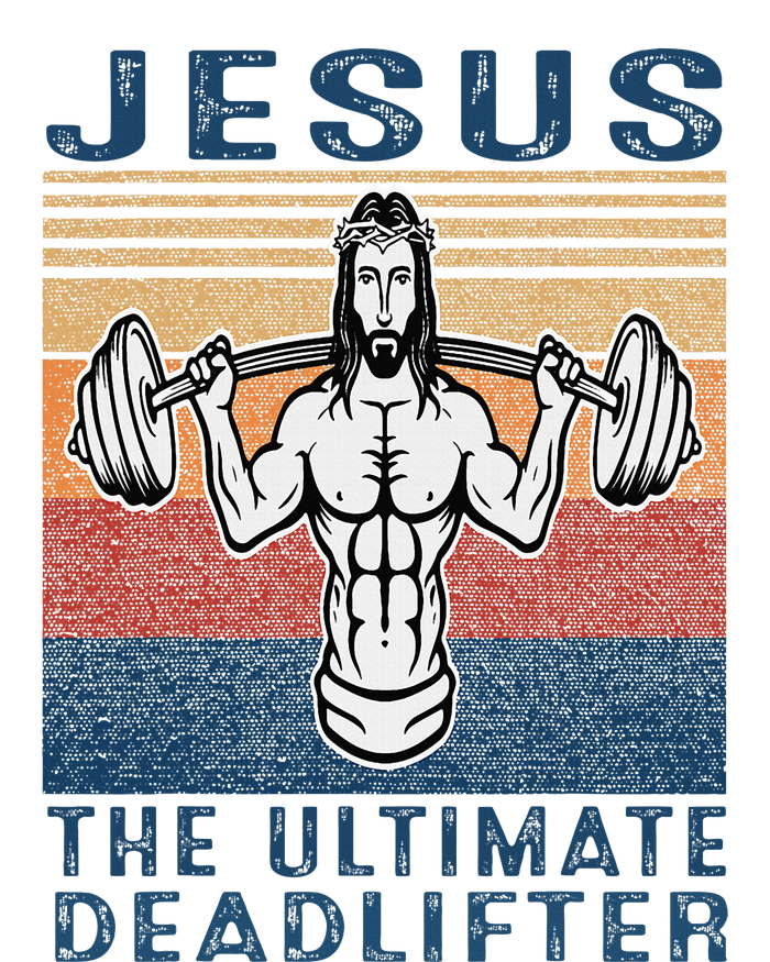 Jesus The Ultimate Deadlifter Gym Working Out Funny Vintage V-Neck T-Shirt