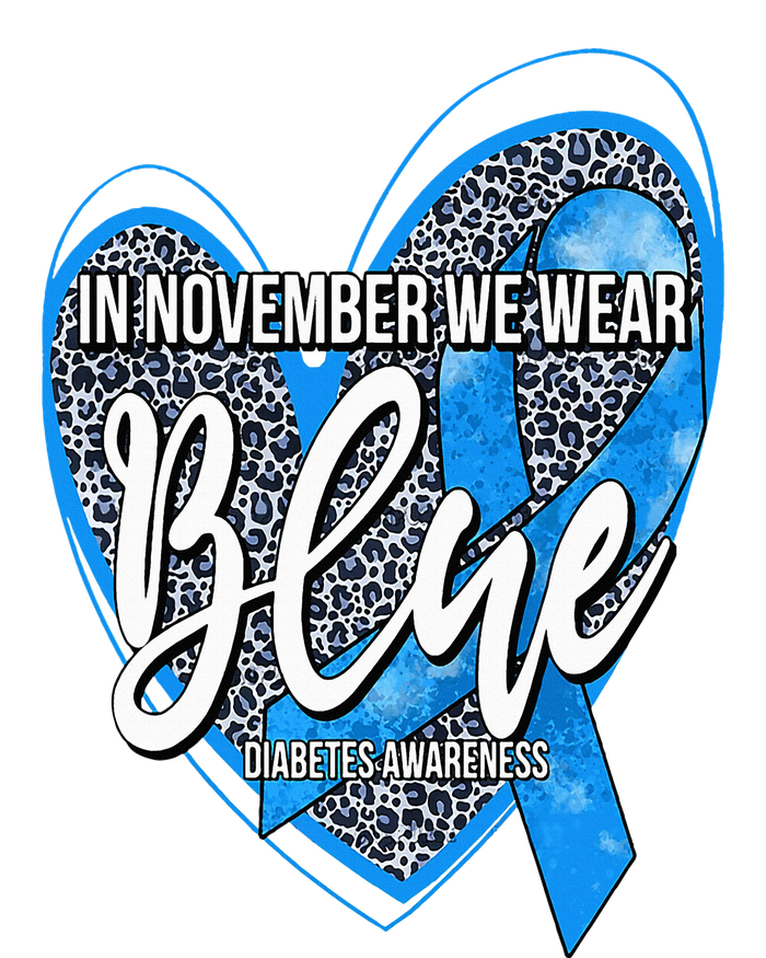 In November We Wear Blue Diabetes Awareness Month Leopard Pajama Set