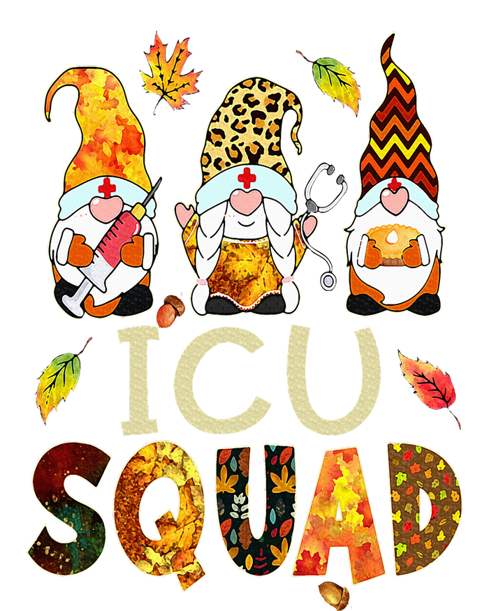 ICU Squad Gnome Nurse Leopard Thanksgiving Fall Stethoscope T-Shirt