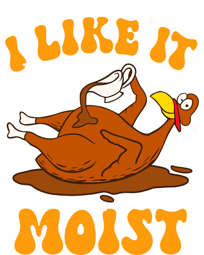 I Like It Moist Turkey Retro Groovy Thanksgiving Food Kids Long Sleeve Shirt