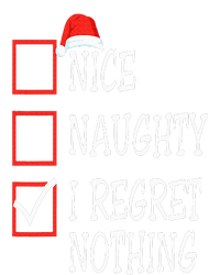 Nice Naughty I Regret Nothing Christmas List Santa Claus Women's Racerback Cropped Tank