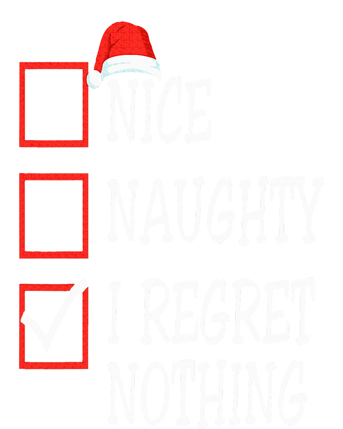 Nice Naughty I Regret Nothing Christmas List Santa Claus Women's Racerback Cropped Tank