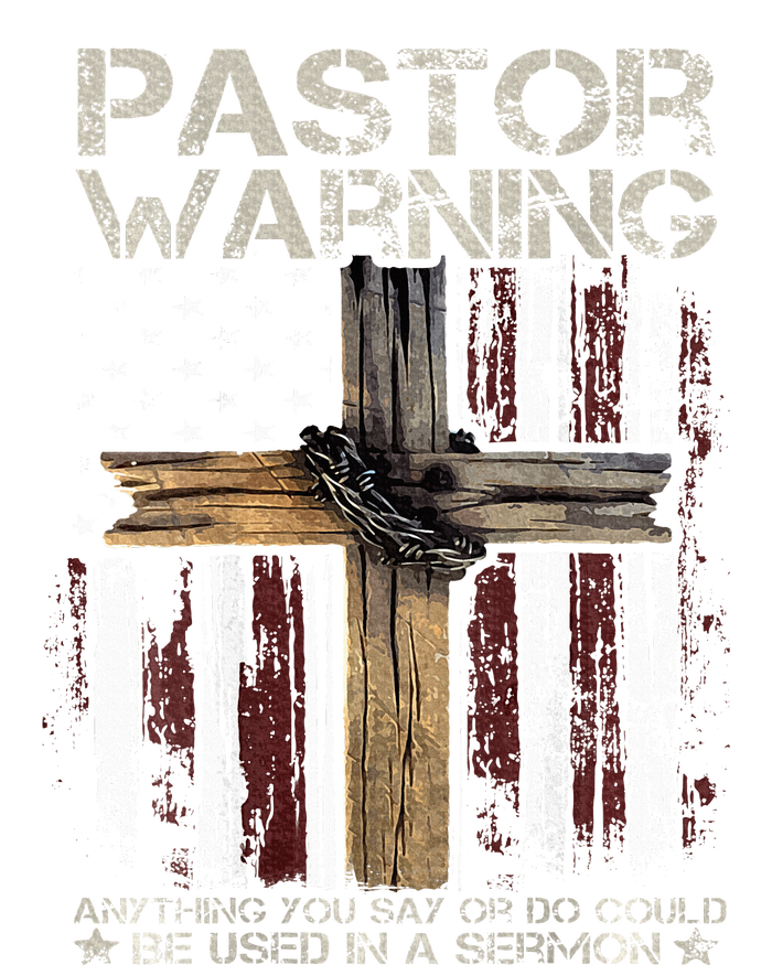 Christian Cross USA Flag Pastor Warning T-Shirt