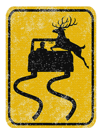 Swerving Car Meets Deer Crossing Vintage Road Sign Valucap Bio-Washed Visor