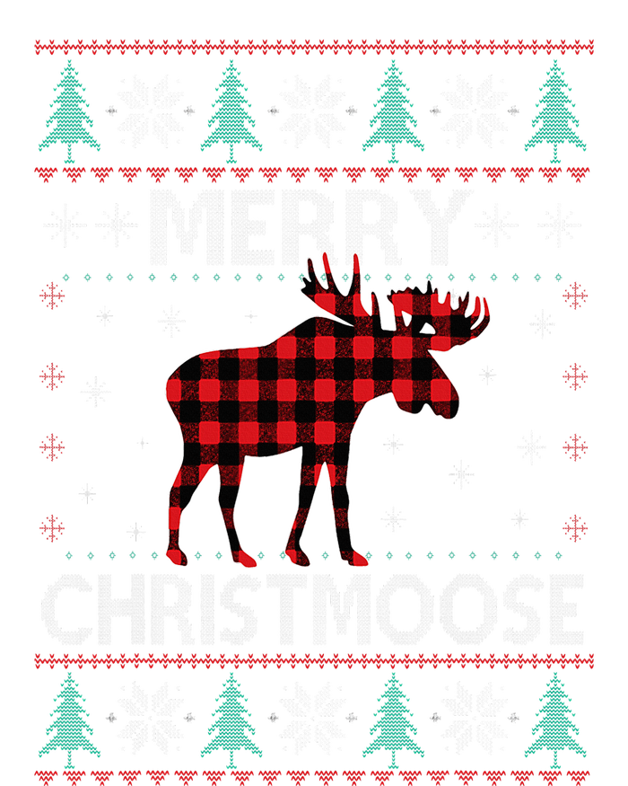 Merry Christmoose Christmas Moose Red Plaid Ugly Sweater T-Shirt