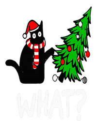 Funny Naughty Black Cat Pushing Christmas Tree Over Cat What Button