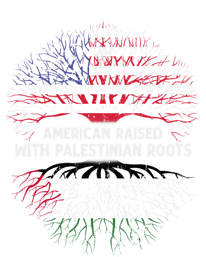 American Raised Palestinian Roots Usa Gaza Palestine Flag Tall Hoodie