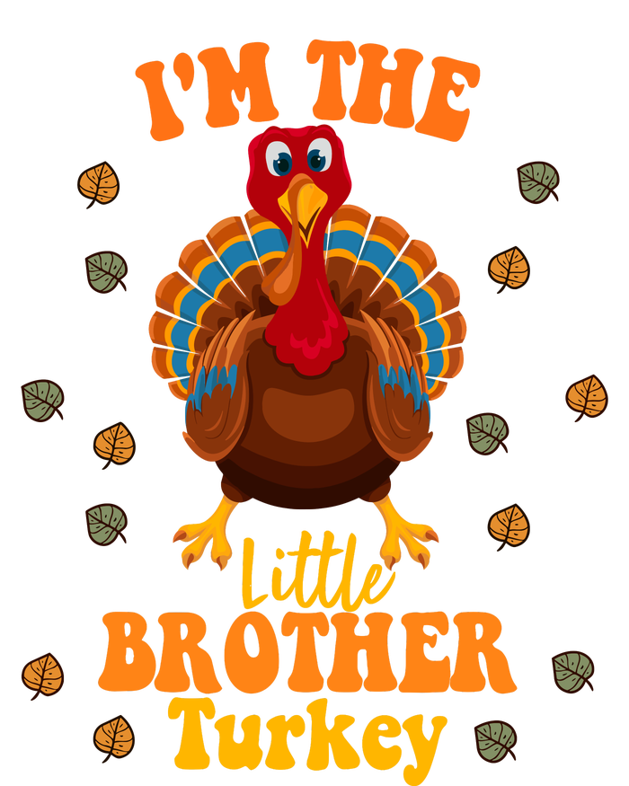 Funny IM The Little Brother Turkey Thanksgiving 7 Panel Mesh Trucker Snapback Hat