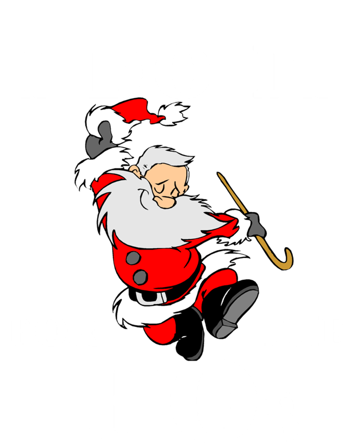 Funny Santa Quotes Festive Dancing Santa I Do It For The Hos Cute Gift Striped Beanie with Solid Band