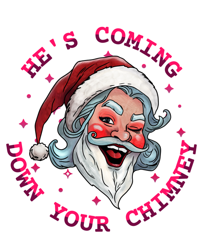 HeS Coming Funny Lgbt Drag Queen Santa Claus Innuendo Xmas Gift Women's Long Sleeve Flannel Pajama Set 