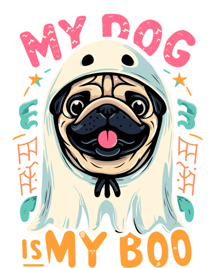 My Dog Is My Boo Spooky Season Ghost Halloween Groovy Retro Funny Gift T-Shirt