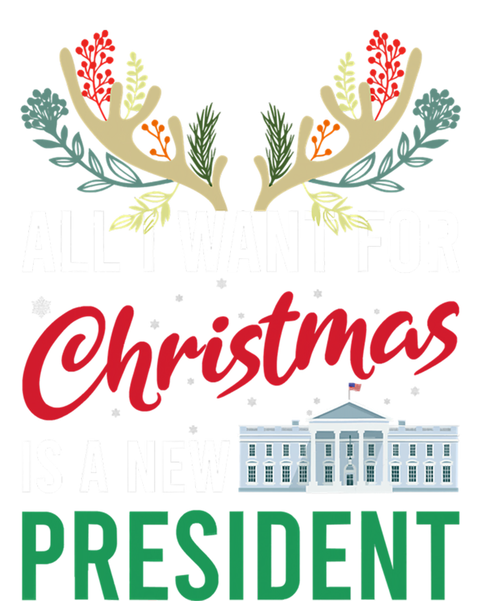 Funny All I Want For Christmas Is A New President Ugly Xmas Funny Gift V-Neck T-Shirt