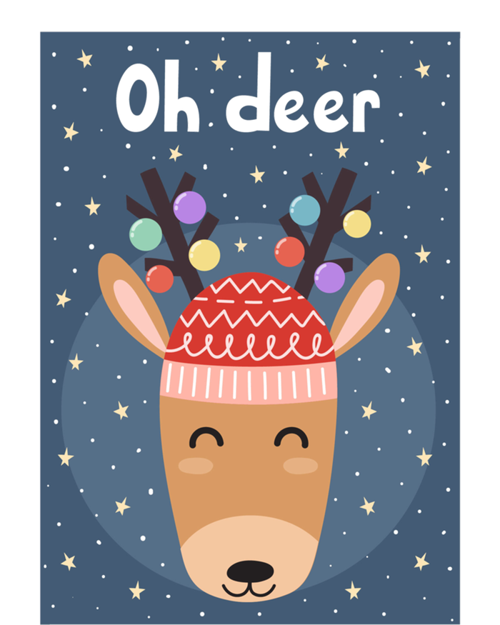 Funny Cute Oh Deer With Colorful Merry Christmas Lights Gift Mousepad