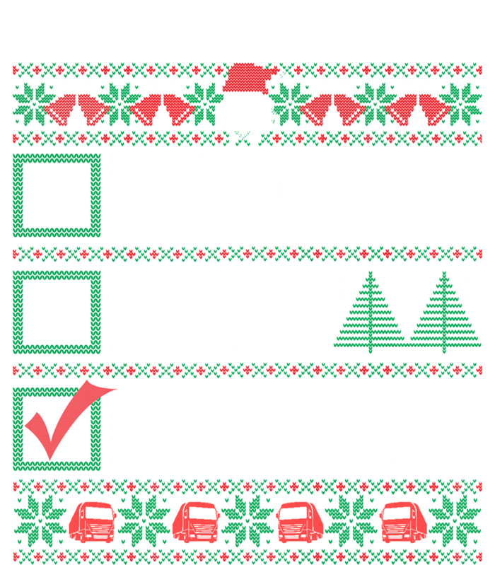 Naughty Nice Trucker Christmas List Ugly Sweater Party Cute Gift T-Shirt