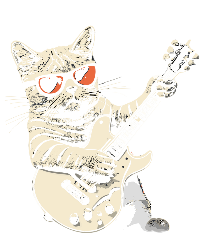 Rock Cat Playing Guitar Rock Kitty Funny Guitar Cat Kids Sweatshirt