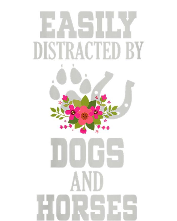 S Horse Dog Easily Distracted By Dogs And Horses Vneck T-Shirt