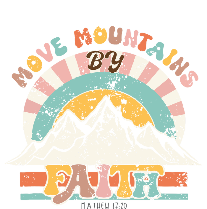 Faith Can Move Mountains Boho Christian Women's V-Neck T-Shirt