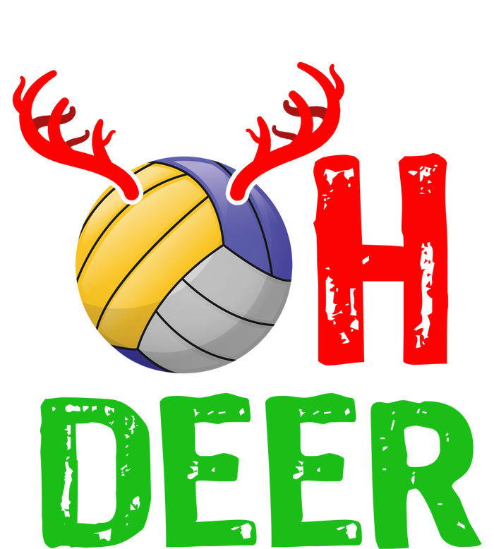 Volleyball Oh Deer Gift Funny Christmas Reindeer Top Ladies Long Sleeve Shirt