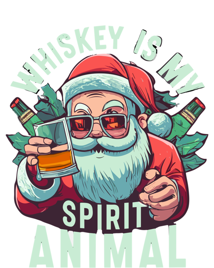 Whiskey Is My Spirit Animal Funny Santa Ing Christmas Funny Gift T-Shirt