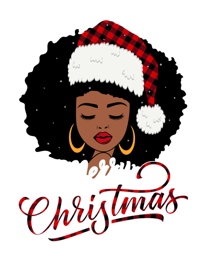 Merry Christmas Buffalo Plaid Queen Santa Afro American Xmas Gift Valucap Bio-Washed Visor