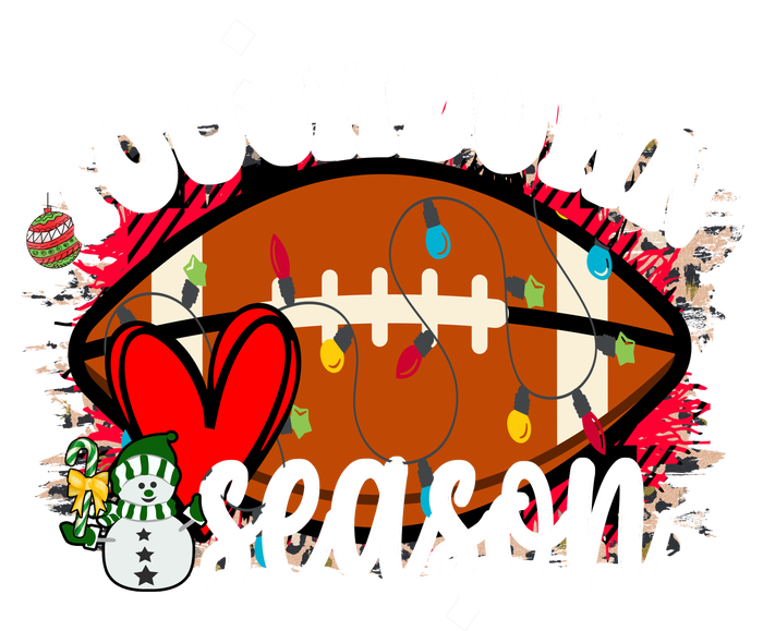 Touchdown Season Football Heart Christmas T-Shirt