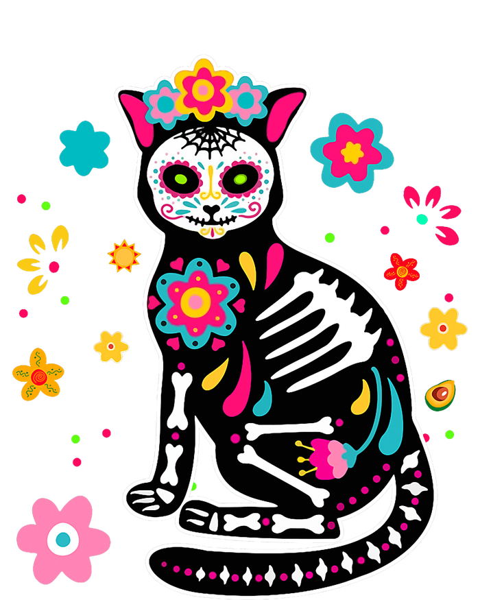 Dia De Los Muertos Cat Mexican Sugar Skull Day Of Dead Garment-Dyed Heavyweight T-Shirt