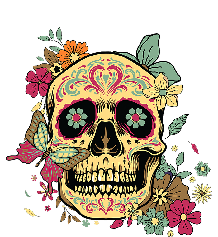 Floral Sugar Skull Dia De Los Muertos Dead Valucap Bio-Washed Visor