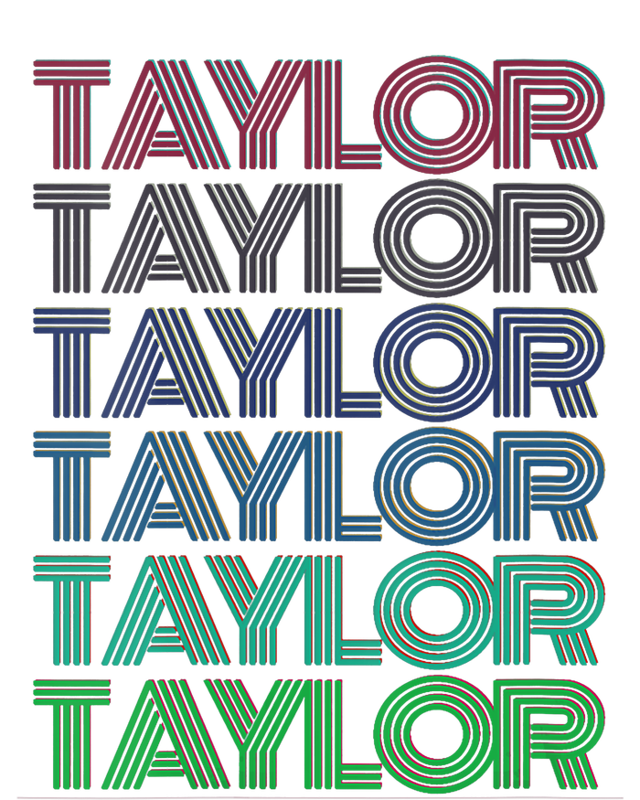 Girl Retro Taylor First Name Personalized Groovy 80S Cropped Pullover Crew