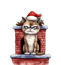 Grumpy Christmas Cat Chimney Tall Hoodie