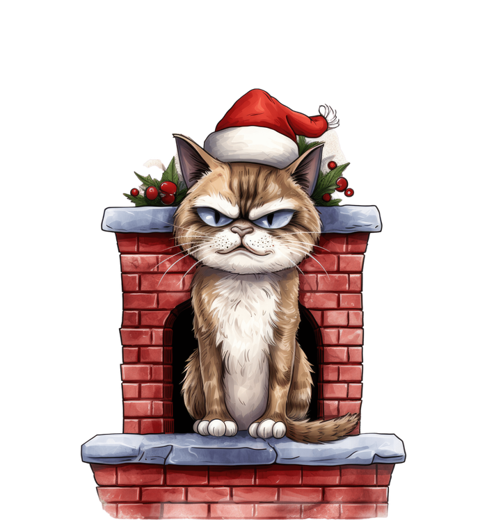 Grumpy Christmas Cat Chimney Tall Hoodie