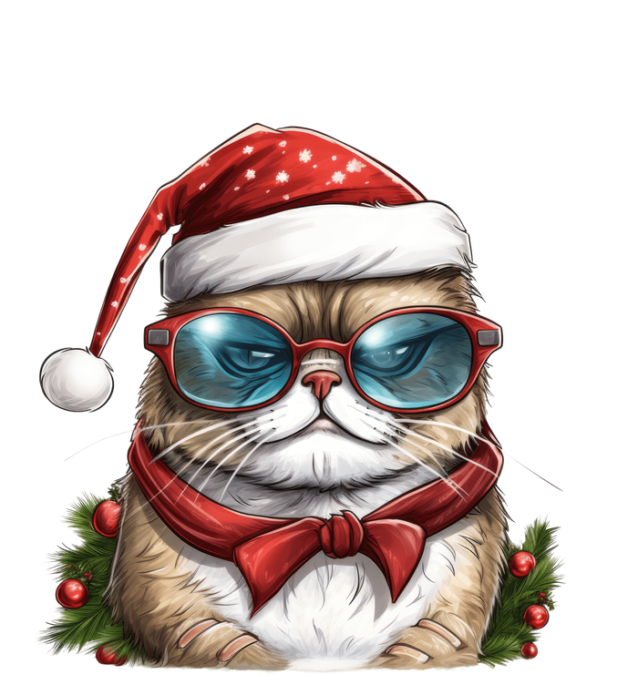 Christmas Cat With Glasses Cooling Performance Crew T-Shirt