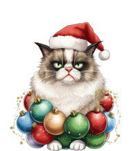 Grumpy Cat Christmas Tree Balls Santa Hat T-Shirt