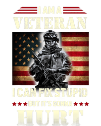 Distressed I Am A Veteran I Can Fix Stupid Veterans Day Enza Ladies Jersey Football T-Shirt