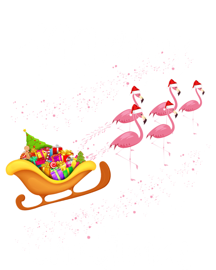 Funny Flamingo Christmas Pink Flamingos Sleigh Snow Santa Gift Ladies Essential Tank