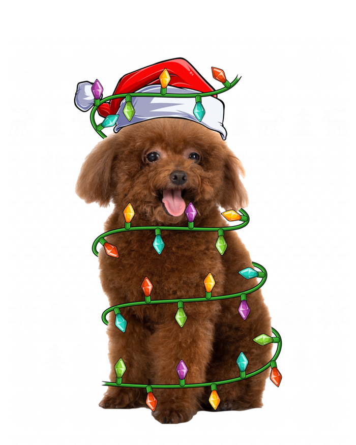 Toy Poodle Dog Lover Santa Hat Ugly Toy Poodle Christmas Long Sleeve T-Shirt