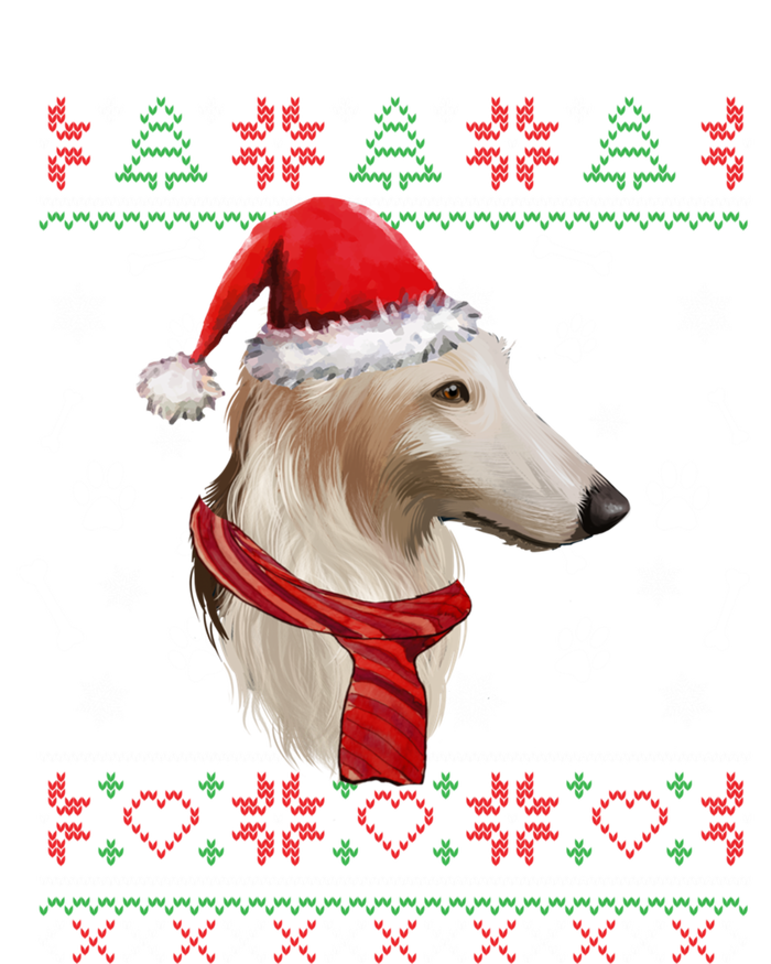 Ugly Sweater Christmas Borzoi Dog Santa Hat Pajama Xmas Long Sleeve Flexfit Unipanel Trucker Cap