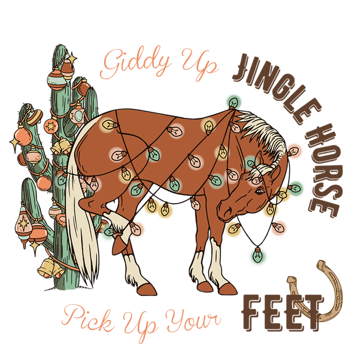 Christmas Giddy Up Jingle Horse Pick Up Your Feet For Love Premium Hoodie