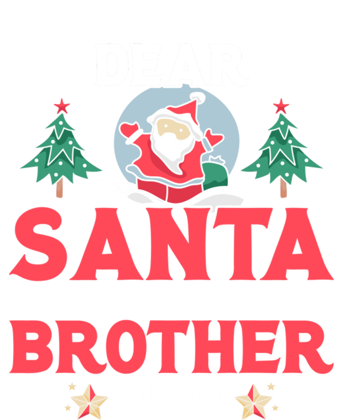 Dear Santa My Brother Did It Gift Stripe Pom Pom Beanie