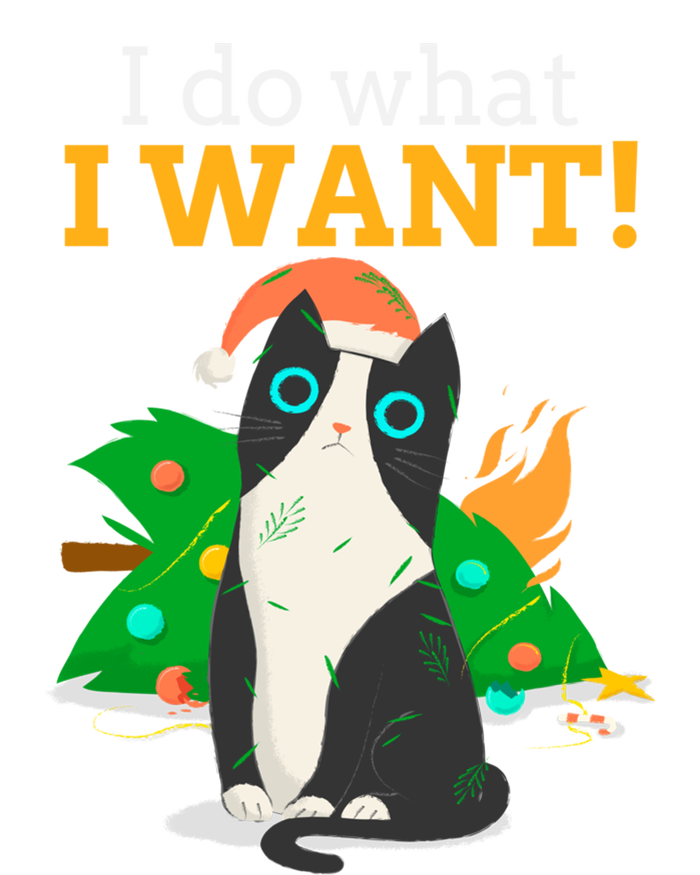 I Do What I Want Cat Christmas Funny Graphic Great Gift Button