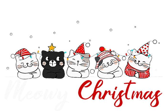 Meowy Catmas Santa Hat Christmas Lights T-Shirt