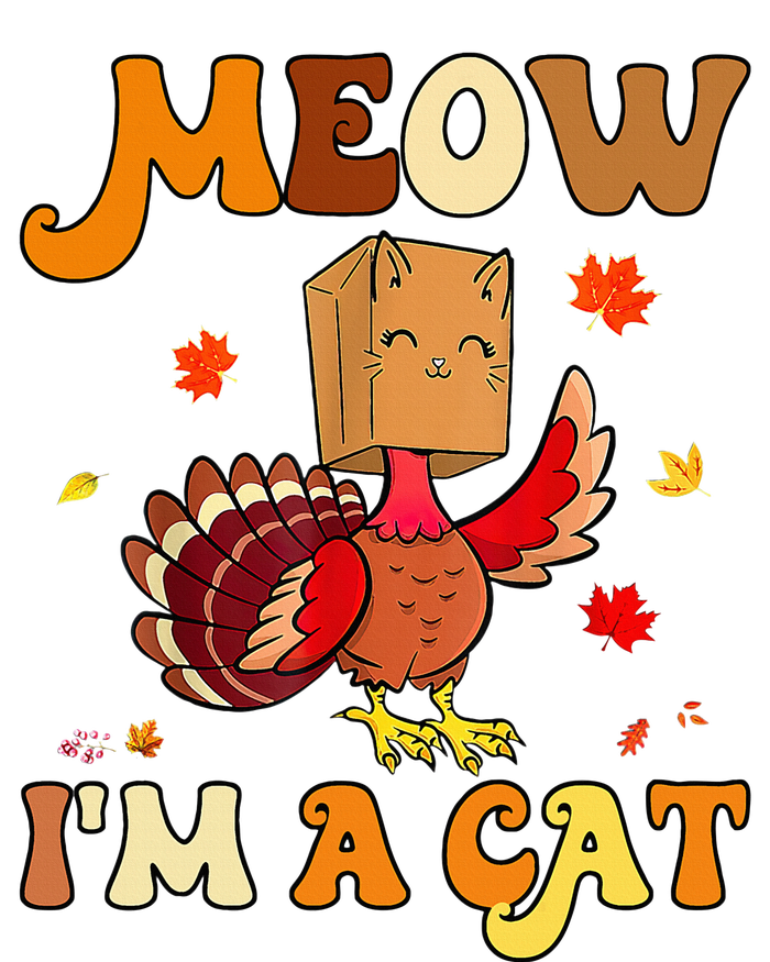 Meow I'm A Cat Retro Turkey happy Thanksgiving T-Shirt