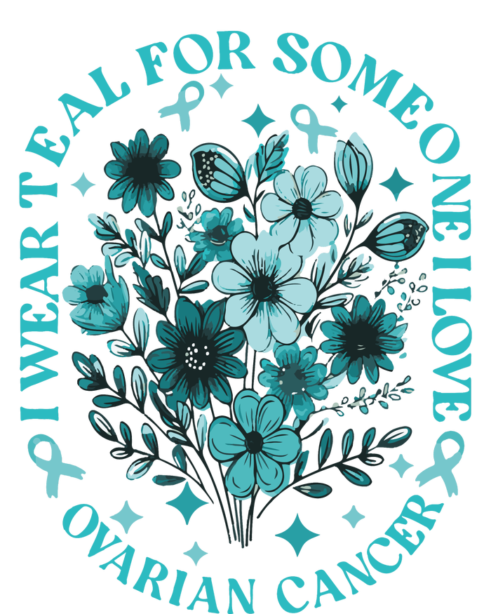 Cervical Cancer Awareness Wildflower I Wear Teal For Cervical Cancer Women's T-Shirt