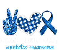 Peace Love Cure Grey Blue Ribbon Diabetes Awareness Insulated Varsity Jacket