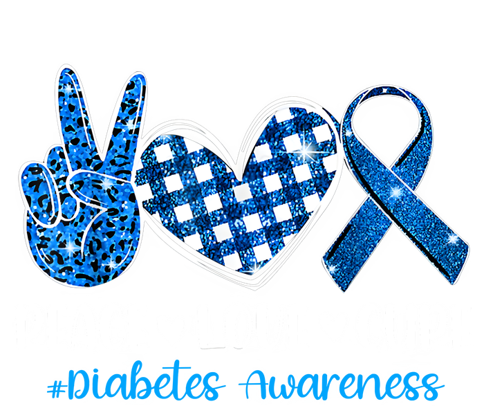 Peace Love Cure Grey Blue Ribbon Diabetes Awareness Insulated Varsity Jacket