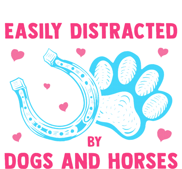 Easily Distracted By Dogs And Horses Animal Lover T-Shirt