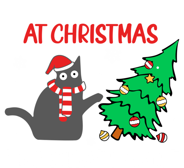 At Christmas I Do What I Want Black Cat Xmas Tree Meaningful Gift Tank Top