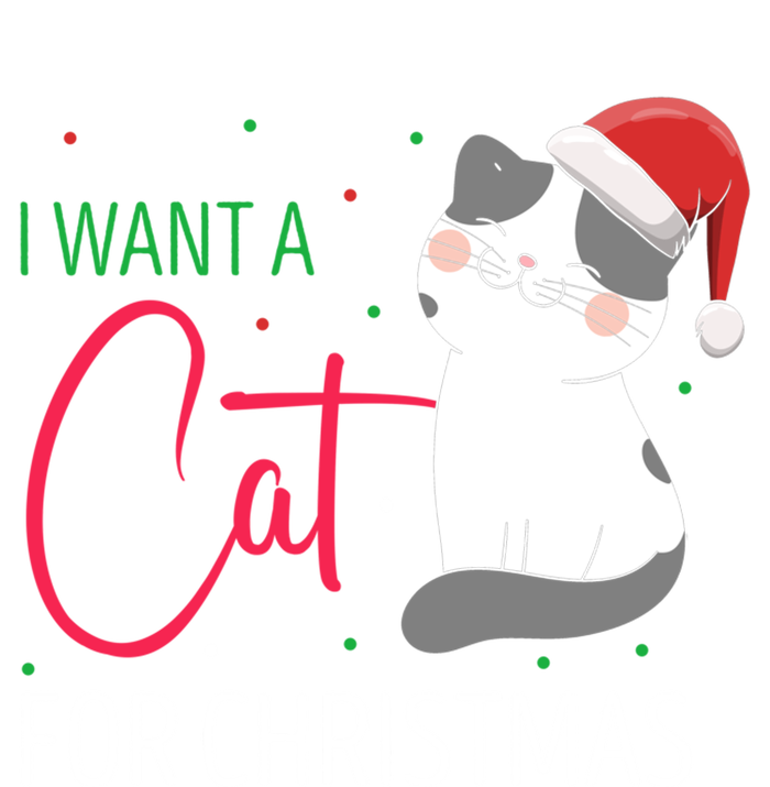 I Want A Cat For Christmas Cute Kitten Cat Lover Present Cute Gift Striped Beanie with Solid Band